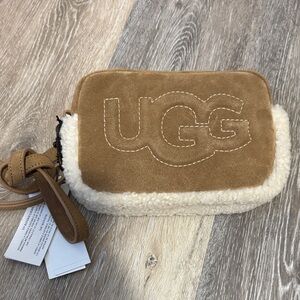 UGG Brown and Cream Suede Crossbody Bag
